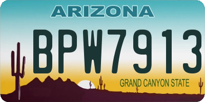 AZ license plate BPW7913