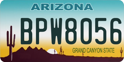 AZ license plate BPW8056