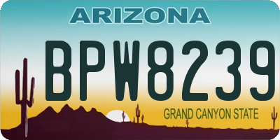 AZ license plate BPW8239