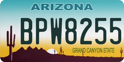 AZ license plate BPW8255