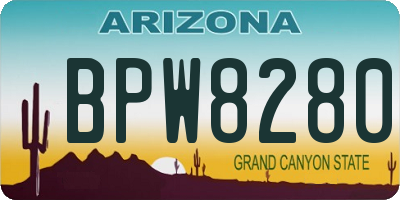 AZ license plate BPW8280