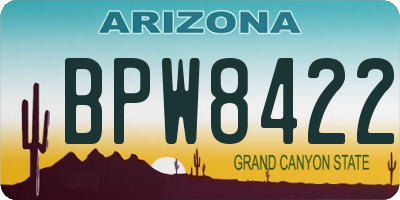 AZ license plate BPW8422