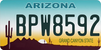 AZ license plate BPW8592