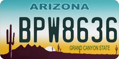 AZ license plate BPW8636