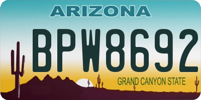AZ license plate BPW8692