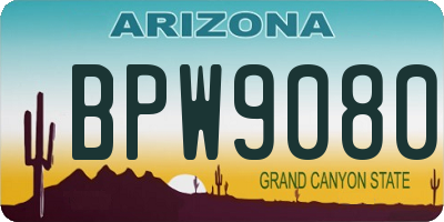 AZ license plate BPW9080