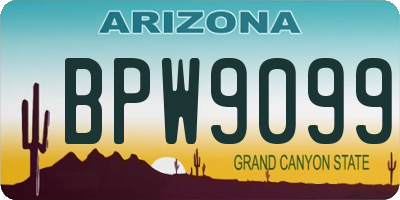 AZ license plate BPW9099