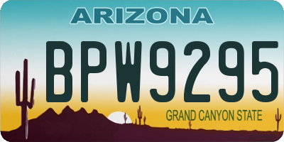 AZ license plate BPW9295