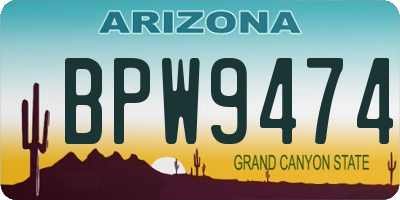 AZ license plate BPW9474