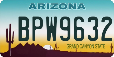 AZ license plate BPW9632