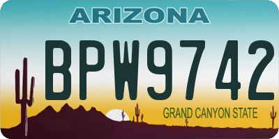 AZ license plate BPW9742