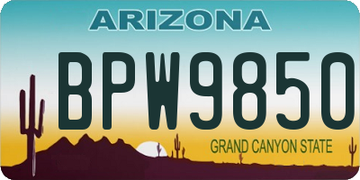 AZ license plate BPW9850