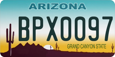 AZ license plate BPX0097