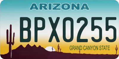 AZ license plate BPX0255