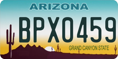 AZ license plate BPX0459