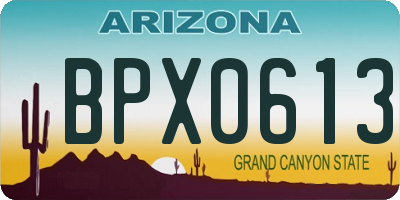 AZ license plate BPX0613