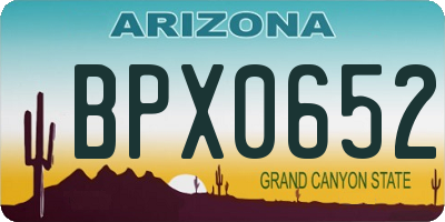 AZ license plate BPX0652