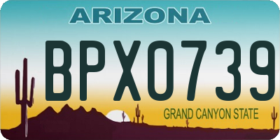 AZ license plate BPX0739