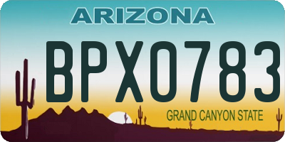 AZ license plate BPX0783