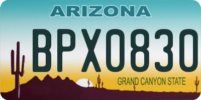 AZ license plate BPX0830