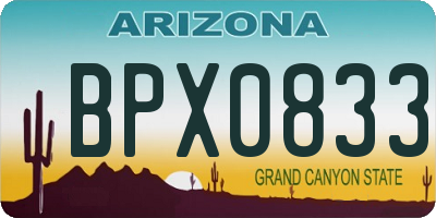 AZ license plate BPX0833
