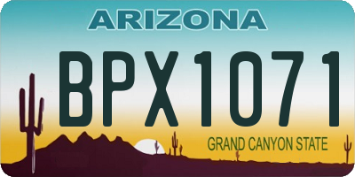 AZ license plate BPX1071