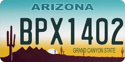 AZ license plate BPX1402