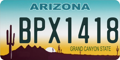 AZ license plate BPX1418