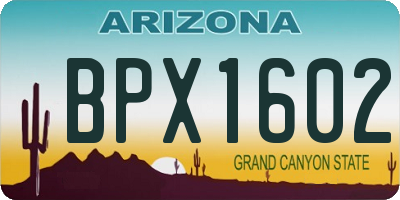 AZ license plate BPX1602