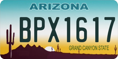AZ license plate BPX1617