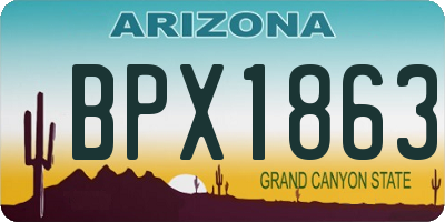 AZ license plate BPX1863