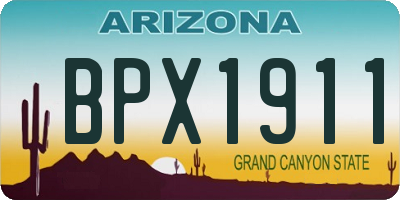 AZ license plate BPX1911