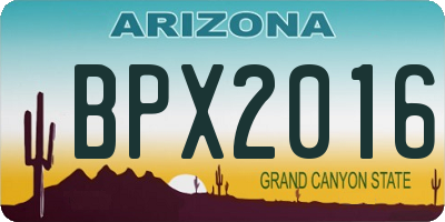 AZ license plate BPX2016