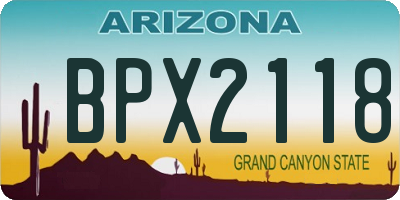 AZ license plate BPX2118