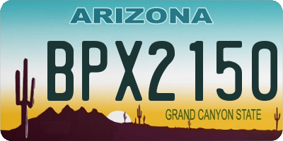 AZ license plate BPX2150