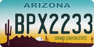 AZ license plate BPX2233