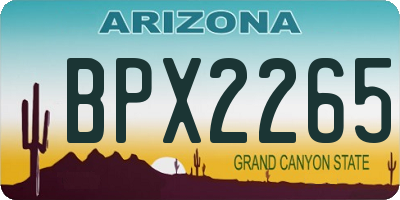 AZ license plate BPX2265