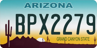 AZ license plate BPX2279