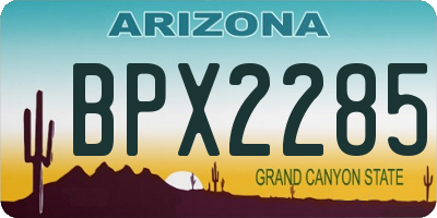 AZ license plate BPX2285