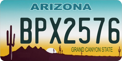 AZ license plate BPX2576