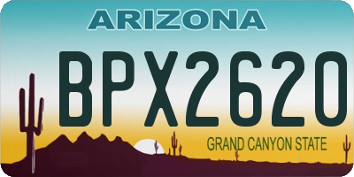 AZ license plate BPX2620
