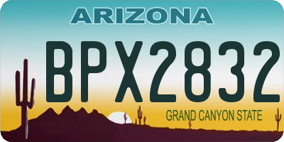 AZ license plate BPX2832