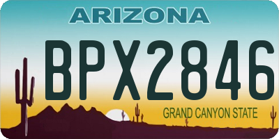 AZ license plate BPX2846