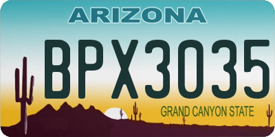 AZ license plate BPX3035