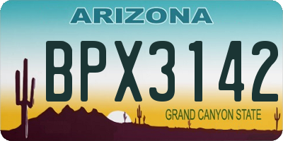 AZ license plate BPX3142