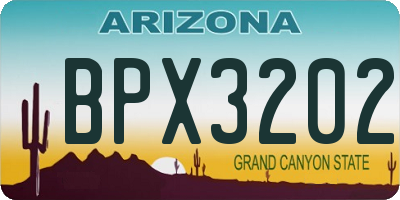 AZ license plate BPX3202