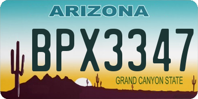 AZ license plate BPX3347