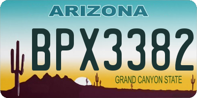 AZ license plate BPX3382