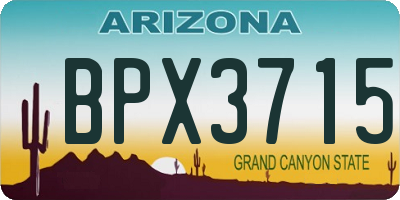 AZ license plate BPX3715
