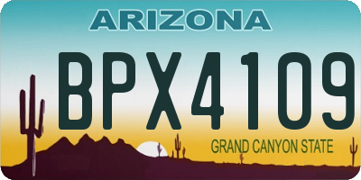 AZ license plate BPX4109
